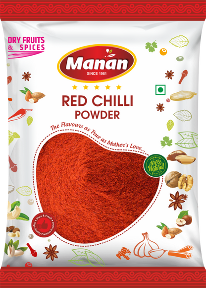 Manan Red Chilly Powder | Lal Mirch Powder 100 grams 250 grams Manan Foods 01-600x837-1