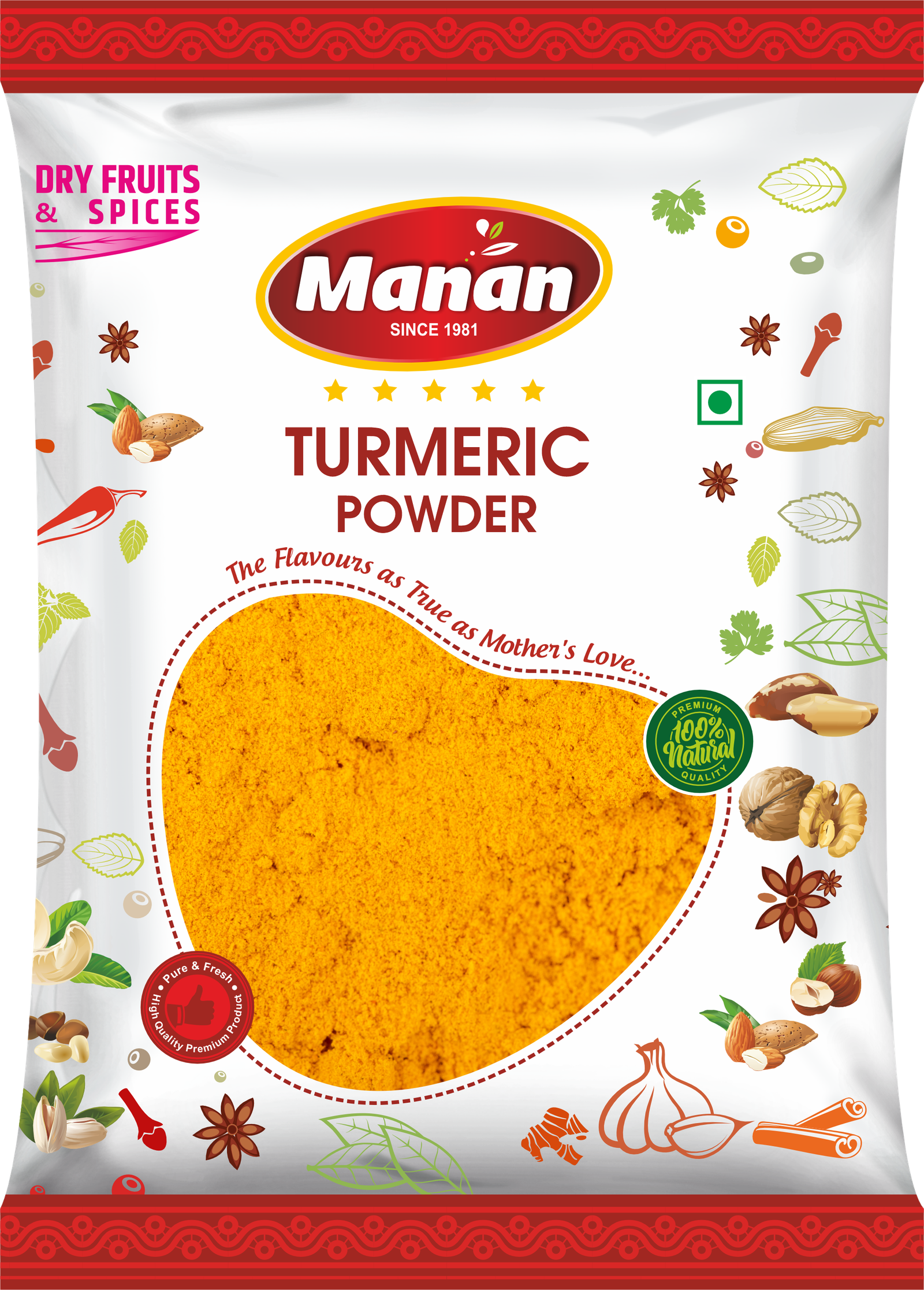 Manan Haldi Powder | Turmeric Powder 500 grams Manan Foods 03