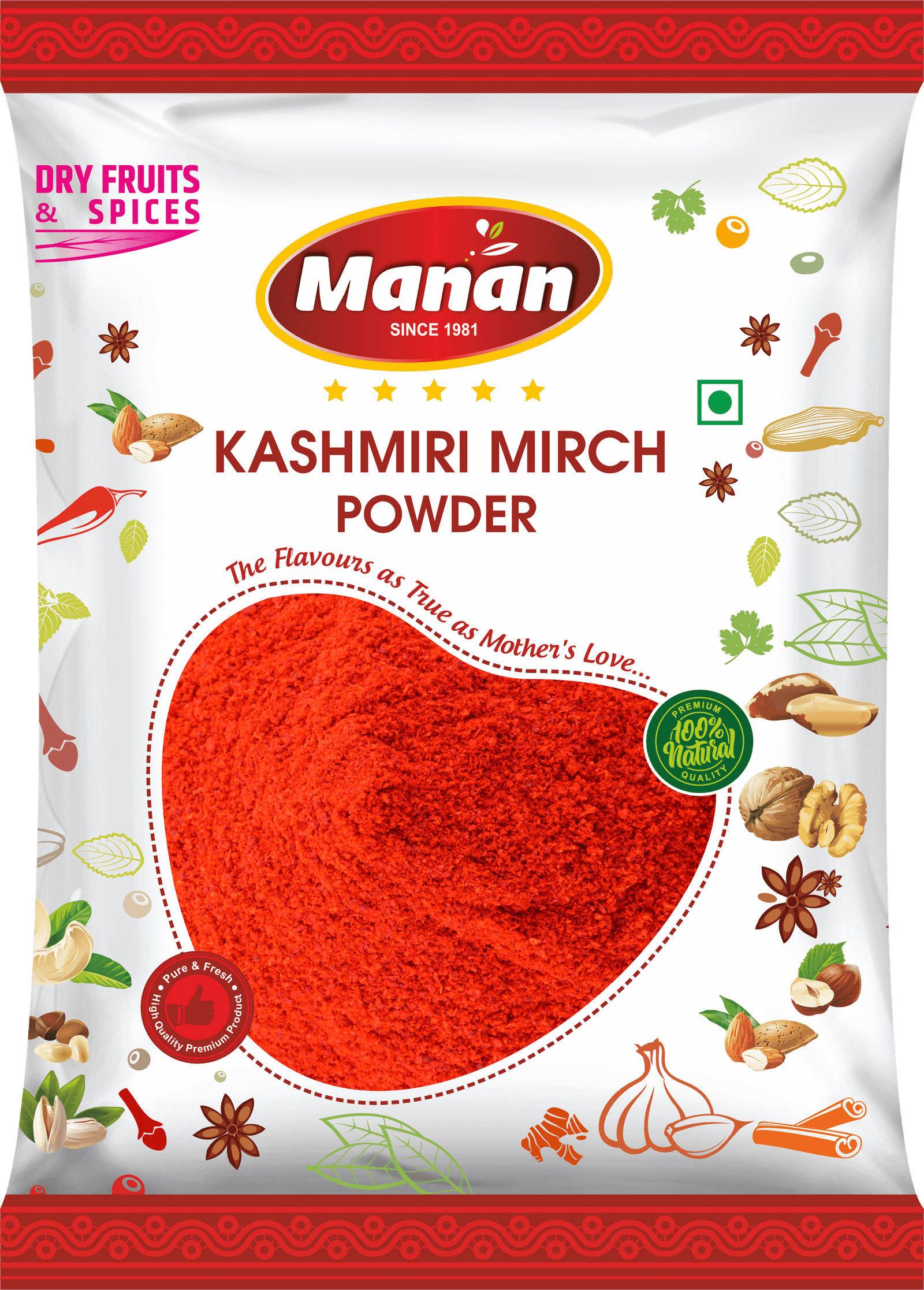 Manan Kashmiri Mirch Powder | Degi Mirch | Byadgi Red Chilli Powder 500g Manan Foods 15-1