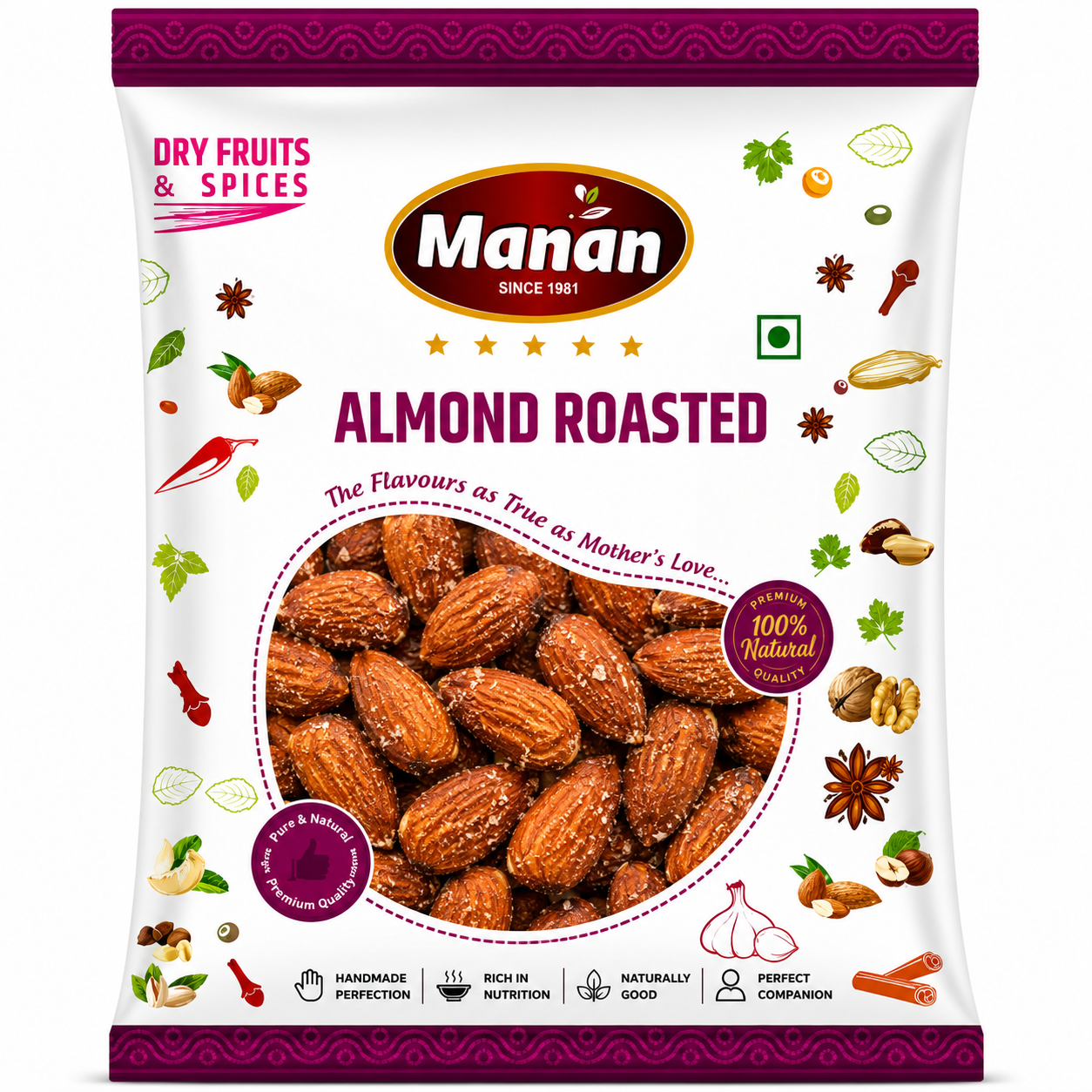 Roasted Badam Giri by Manan (Roasted Almonds) 250g
