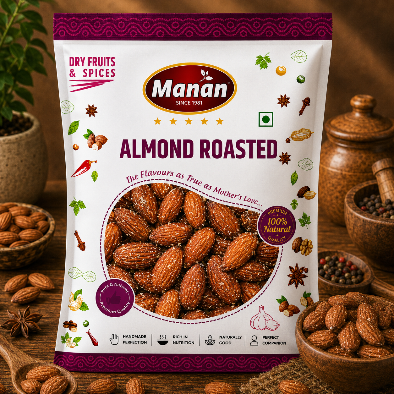 Roasted Badam Giri by Manan (Roasted Almonds) 250g