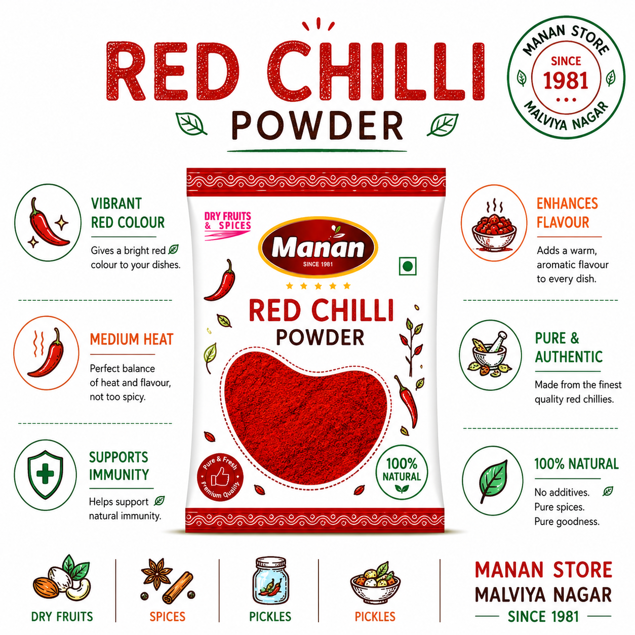 Manan Red Chilly Powder | Lal Mirch Powder