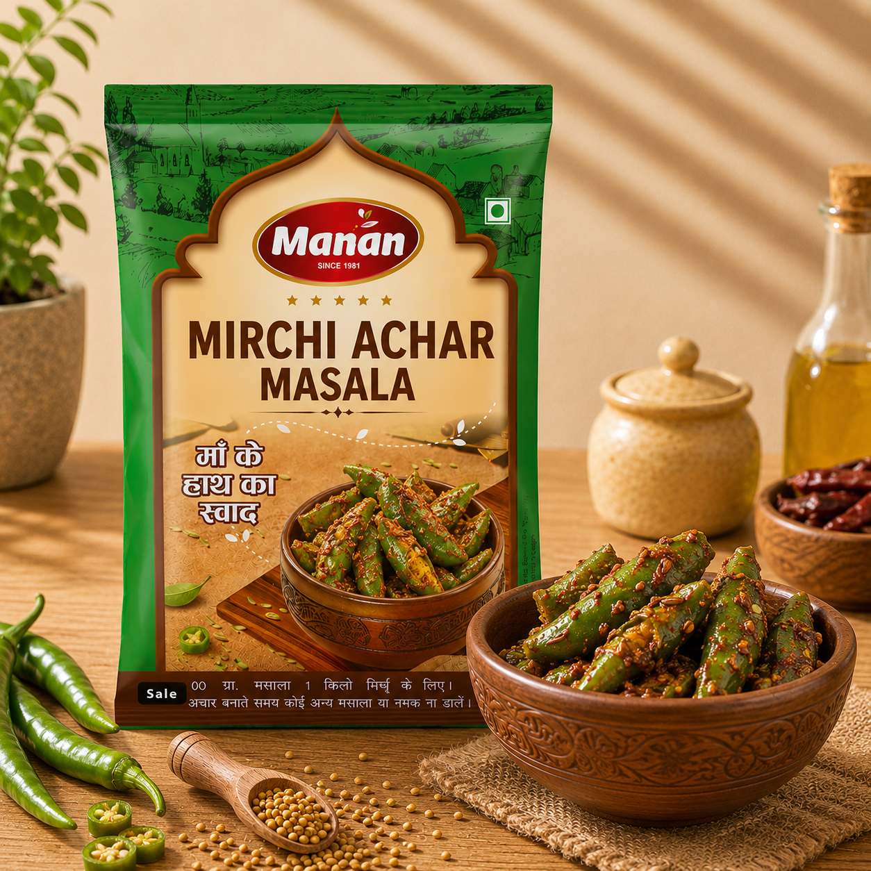 Manan Hari Mirch Achar Masala | Green Chilly Pickle Spice-mix