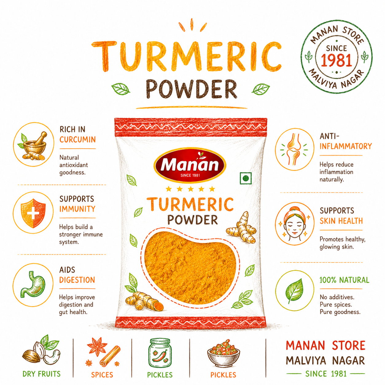 Manan Haldi Powder | Turmeric Powder